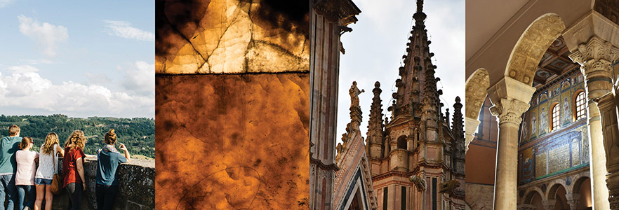 images of duomo, students and city textures