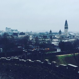 A rainy day in Cardiff from the castle