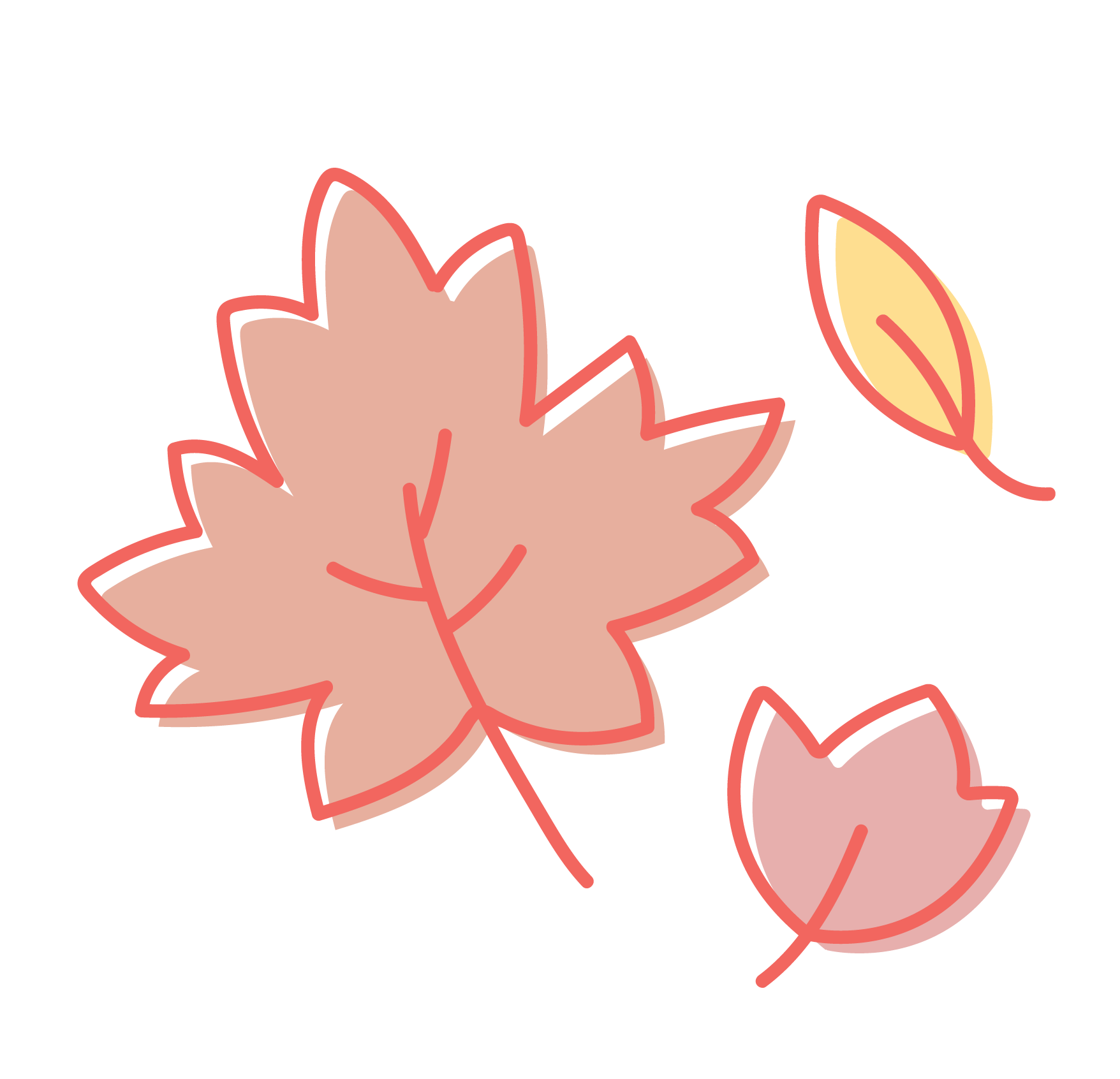 illustration of colorful fall leaves