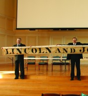 Lincoln and Johnson banner
