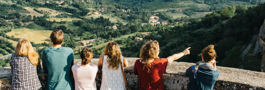 Students at an overlook in Orvieto