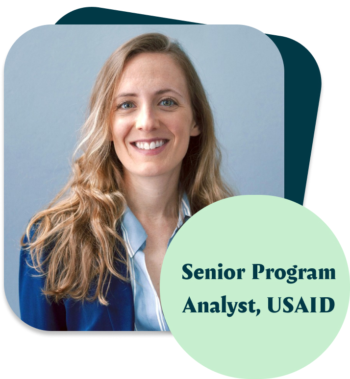 headshot of Katie Thompson, a senior program analyst at USAID and a 2012 graduate of Gordon College in New England.