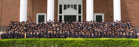 Graduates on chapel steps