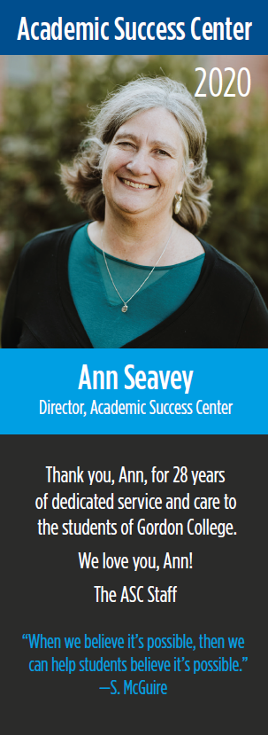 2020 Bookmark Award for Ann Seavey