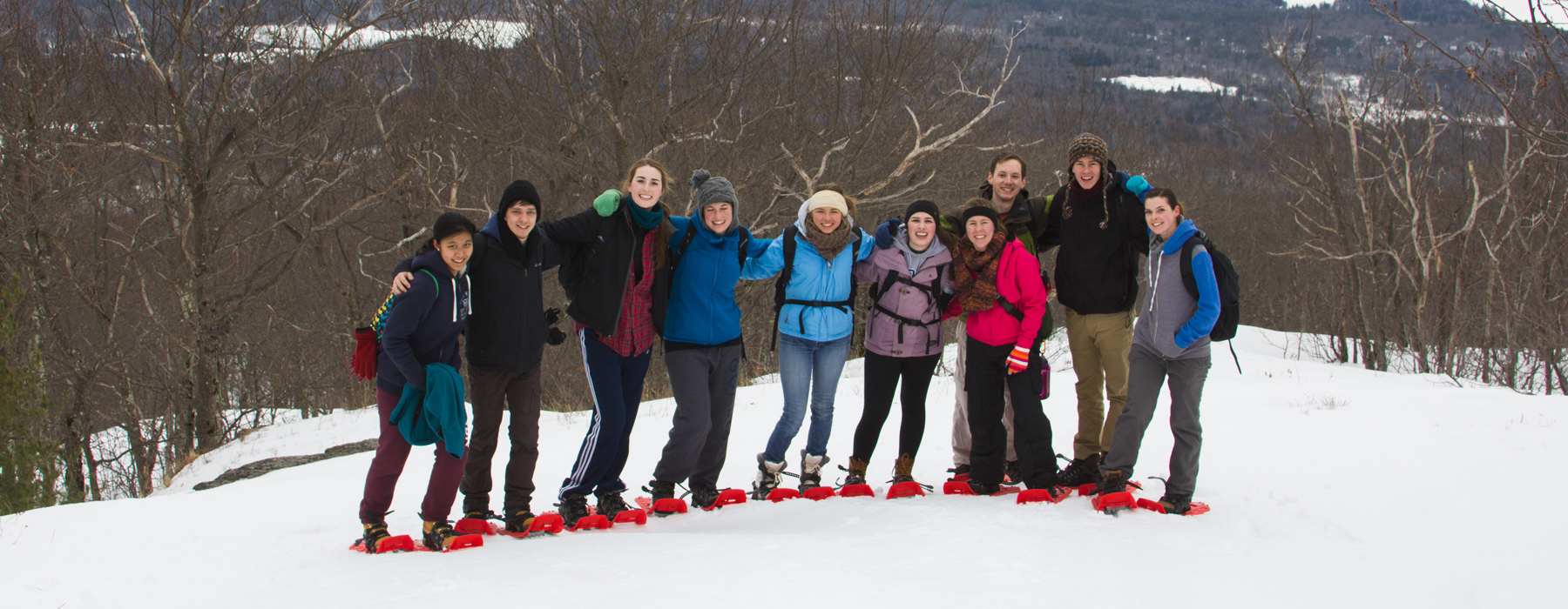 group snowshoeing